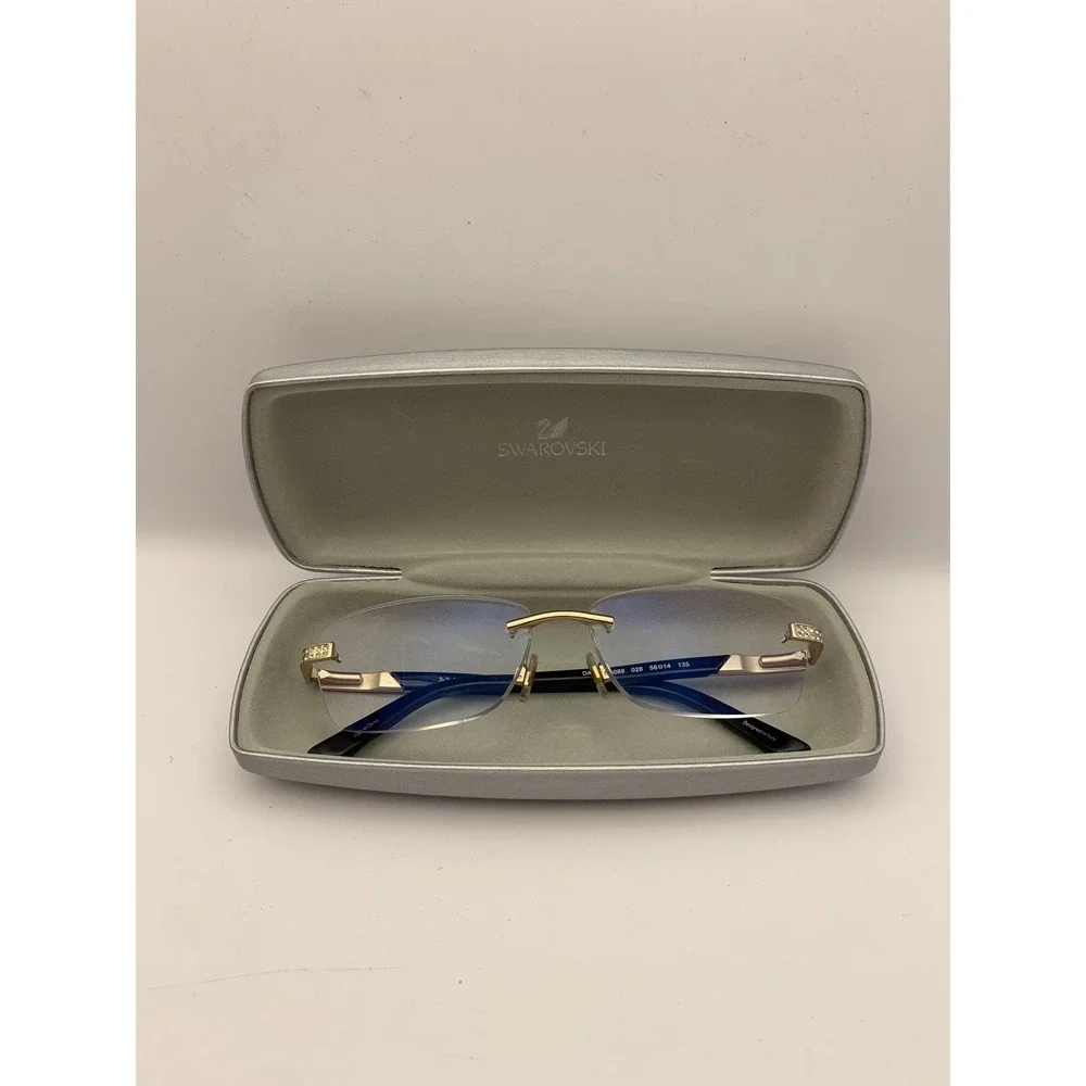 Swarovski Eyeglasses DARA SW 5089 56-14-135 Gold Black Rimless w/Case Frame Only